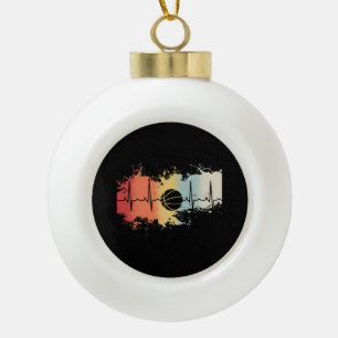Basketball Retro Vintage Keramik Kugel-Ornament