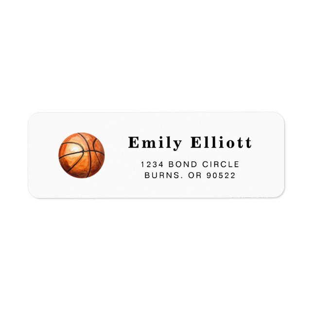 Basketball Return Address Labels (Vorne)