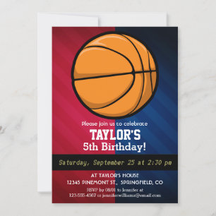 Basketball; Rot, Weiß und Blau Einladung