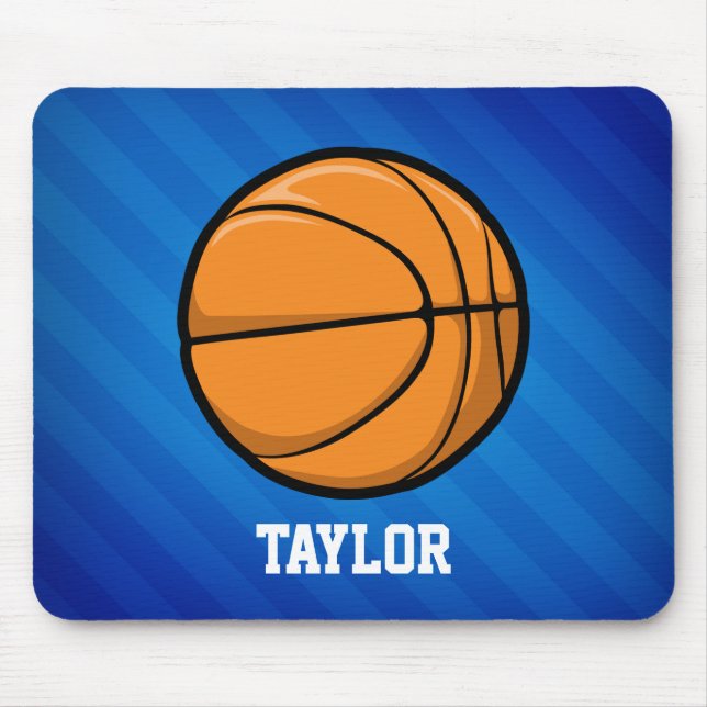 Basketball; Royal Blue Stripes Mousepad (Vorne)