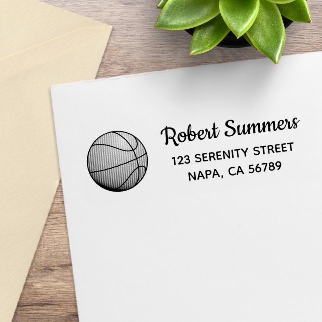 Basketball Rücksendeadresse Gummistempel (Von Creator hochgeladen)