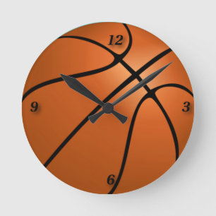 Basketball Runde Wanduhr