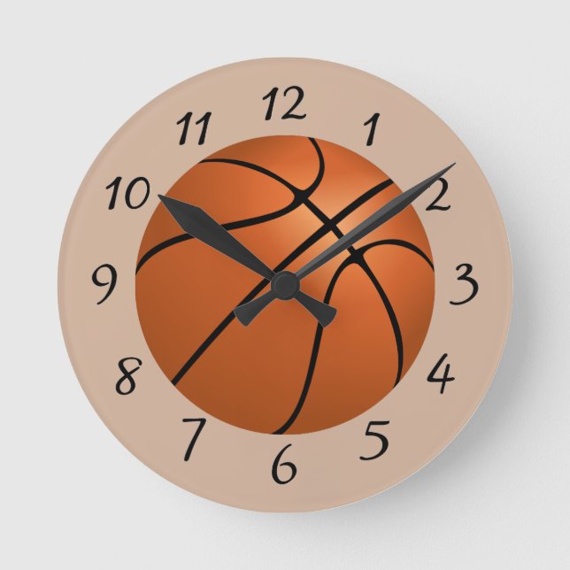 Basketball Runde Wanduhr (Vorderseite)