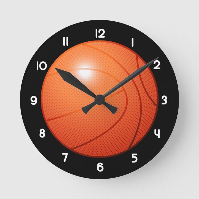 Basketball Runde Wanduhr (Vorderseite)