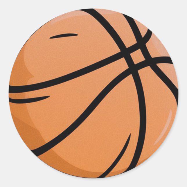 Basketball Runder Aufkleber (Vorderseite)