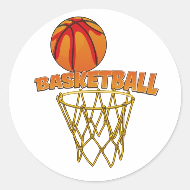 Basketball Runder Aufkleber (Vorderseite)