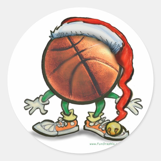 Basketball Runder Aufkleber (Vorderseite)