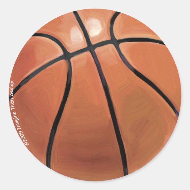 Basketball Runder Aufkleber (Vorderseite)