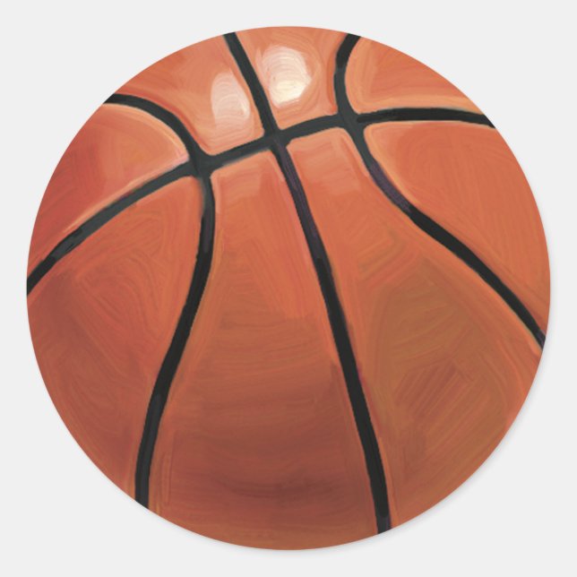 Basketball Runder Aufkleber (Vorderseite)