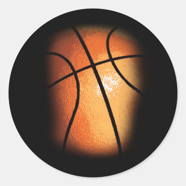 Basketball Runder Aufkleber (Vorderseite)
