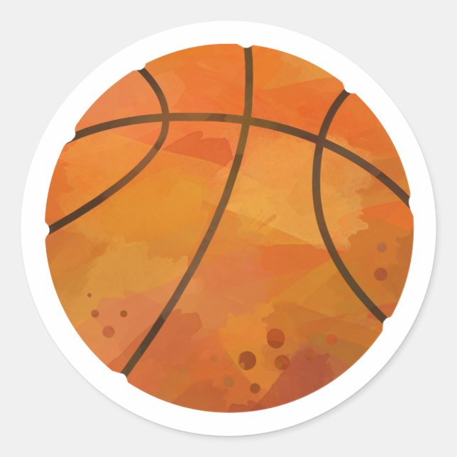 Basketball Runder Aufkleber (Vorderseite)
