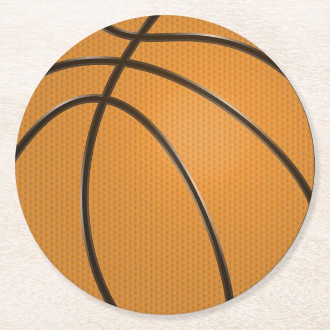 Basketball Runder Plastik Untersetzer (Vorderseite)