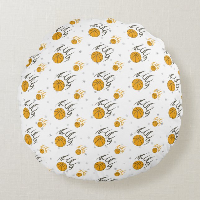 Basketball Rundes Kissen (Vorderseite)