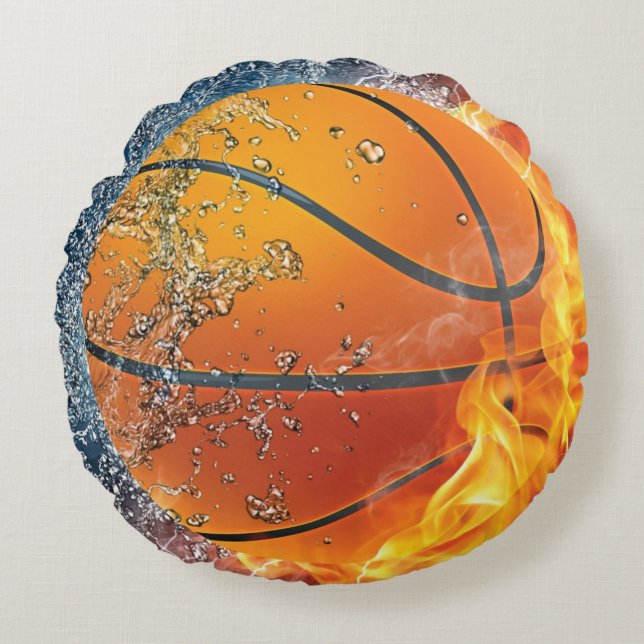 Basketball Rundes Kissen (Vorderseite)