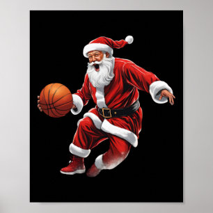 Basketball Santa Slam Dunk Ugly Weihnachten Poster