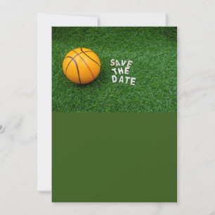 Basketball Save the Date mit Basketball grün Einladung