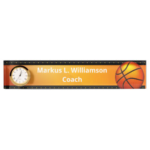 Basketball-Schreibtisch-Namensschild mit Uhr Namensplakette