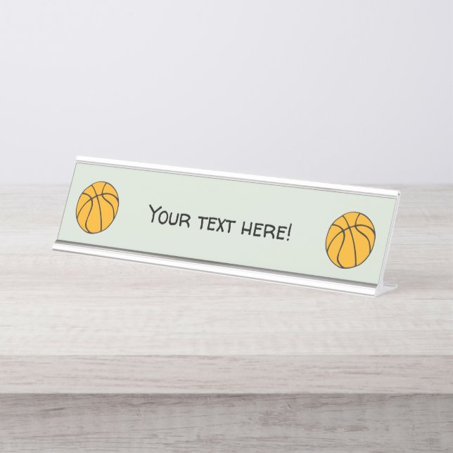 Basketball Schreibtischnamensplakette (Vorderseite )