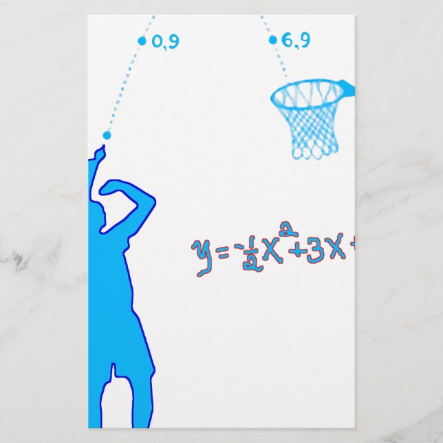 Basketball-Schuss und quadratische Gleichung Briefpapier (Vorderseite)