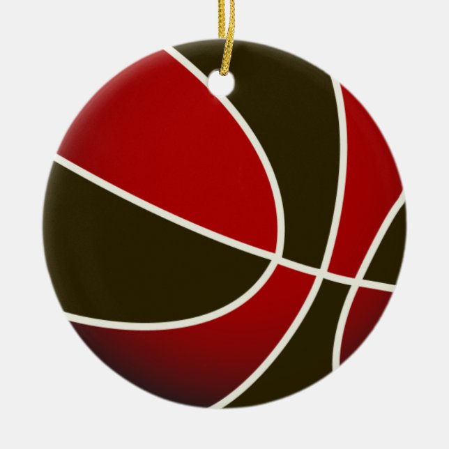 Basketball - Schwarz/Rot Keramikornament (Vorne)