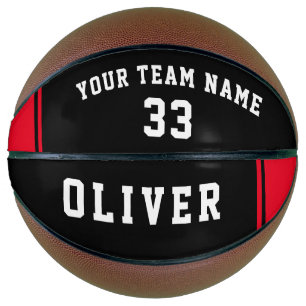Basketball Schwarz und Rot mit Team-Nummern-Name