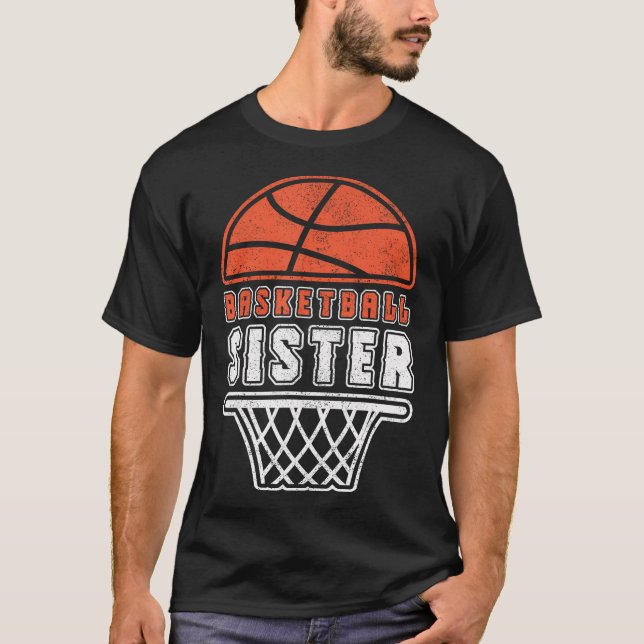 Basketball Schwester Basketball Lover Fan Kinder M T-Shirt (Vorderseite)