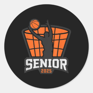 Basketball Senior 2025 Teams Familien Matching Out Runder Aufkleber