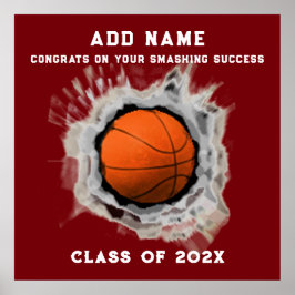 Basketball Senior Abschluss Glückwunschs Poster