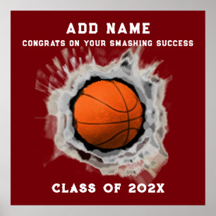 Basketball Senior Abschluss Glückwunschs Poster