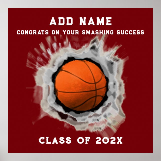 Basketball Senior Abschluss Glückwunschs Poster (Vorne)