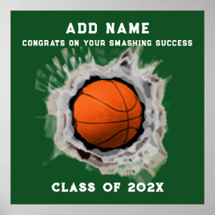 Basketball Senior Abschluss Glückwunschs Poster
