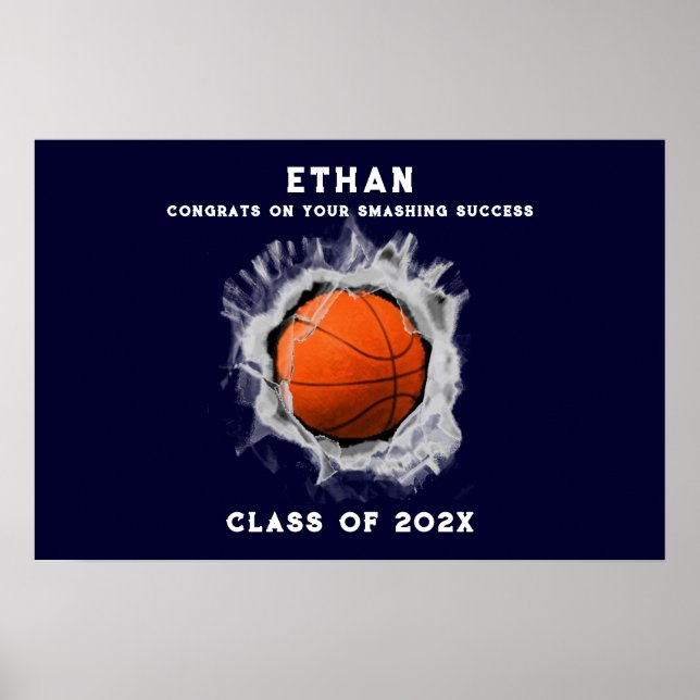 Basketball Senior Abschluss Glückwunschs Poster (Vorne)