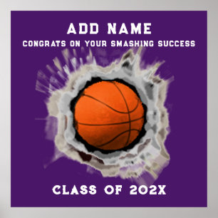 Basketball Seniors Abschluss Glückwunschs Poster