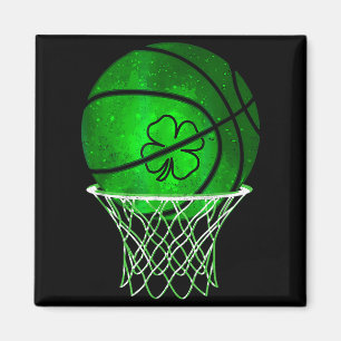Basketball Shamrock Glücksklee Irischer St. Patric Magnet