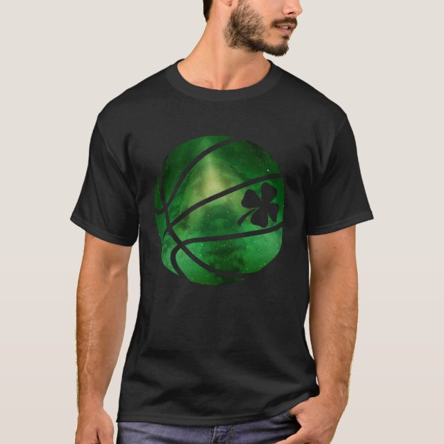 Basketball Shamrock Lucky C Irish St Patrick s Day T-Shirt (Vorderseite)