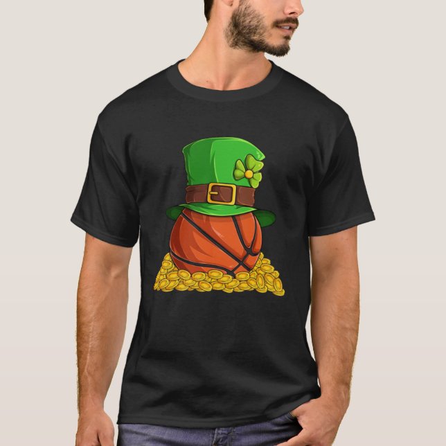 Basketball Shamrock Lucky C Irish St Patrick s Day T-Shirt (Vorderseite)