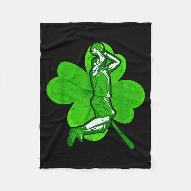 Basketball Shamrock St Patrick's Day Srt Lover Boy Fleecedecke (Vorderseite)