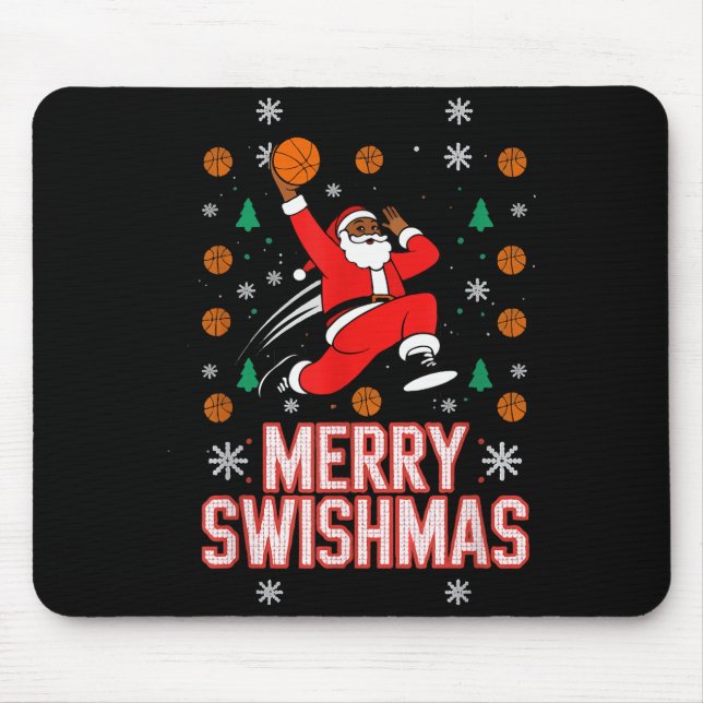 Basketball Shirt Boys Christmas Pajamas Merry Swis Mousepad (Vorne)