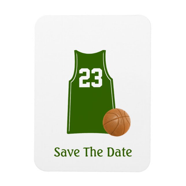 Basketball Shirt Save the Date Flexible Magnet (Vertikal)