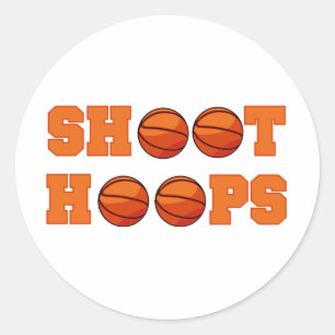 Basketball Shoot Hoops T - Shirt und Geschenke Runder Aufkleber
