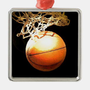 Basketball Silbernes Ornament