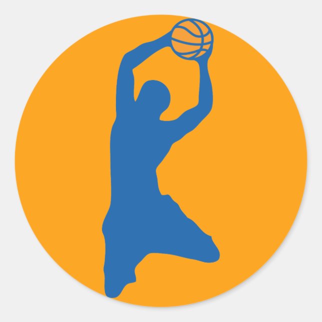 Basketball-Silhouette Runder Aufkleber (Vorderseite)