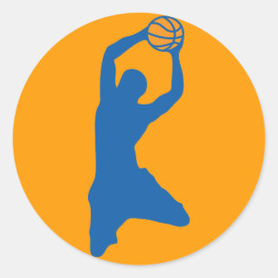 Basketball-Silhouette Runder Aufkleber