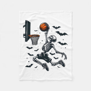 Basketball Skeleton Halloween Skeleton Basketball Fleecedecke