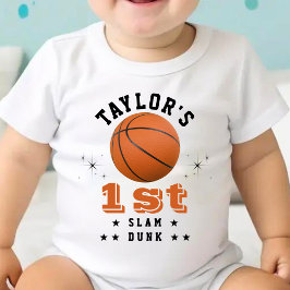 Basketball Slam Dunk 1. Geburtstag Party Baby Strampler