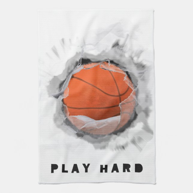 Basketball-Slam-Dunk Geschirrtuch (Vertikal)