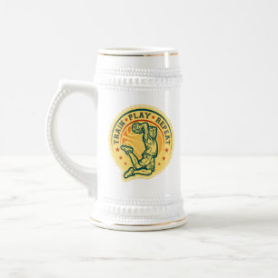 Basketball-Slam-Dunk im Vintage-Design Bierglas