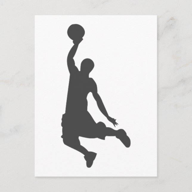 Basketball Slam Dunk Silhouette Postkarte (Vorderseite)