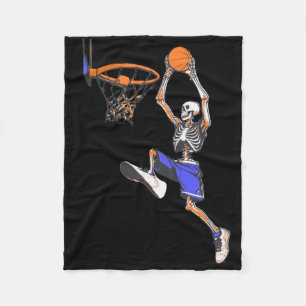 Basketball Slam Dunk Skeleton Halloween Fleecedecke