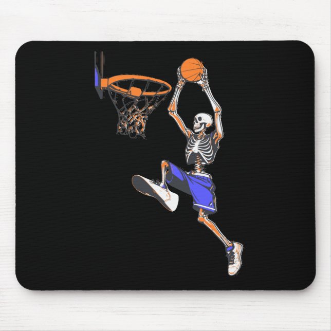 Basketball Slam Dunk Skeleton Halloween Mousepad (Vorne)